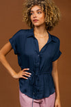 Button Up Shirt With Self Belt