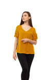 Satin T-shirt With Short Sleeves With A Self Loop Detail