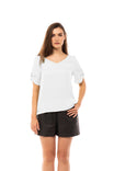 Satin T-shirt With Short Sleeves With A Self Loop Detail