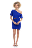 Slit Front Off Shoulder Mini Dress