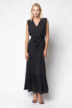 Deep V Maxi Dress With Shoulder Pads