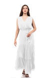 Deep V Maxi Dress With Shoulder Pads