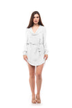 Satin Shirt Dress With Cowl Neckline