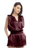 Boxy Top With Pleated Detail On Shoulders