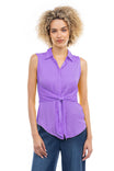 Sleeveless Shirt With Front Node Detail