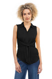 Sleeveless Shirt With Front Node Detail