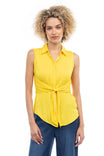 Sleeveless Shirt With Front Node Detail