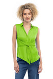 Sleeveless Shirt With Front Node Detail