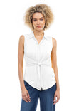 Sleeveless Shirt With Front Node Detail