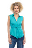 Sleeveless Shirt With Front Node Detail
