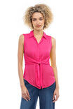 Sleeveless Shirt With Front Node Detail