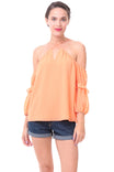 Front Criss Cross Cold Shoulder Blouse