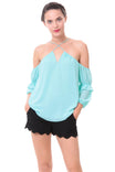 Front Criss Cross Cold Shoulder Blouse
