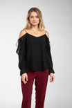 Cold Shoulder Tie Detail Blouse