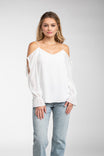 Cold Shoulder Tie Detail Blouse