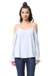Cold Shoulder Tie Detail Blouse