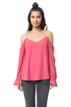 Cold Shoulder Tie Detail Blouse