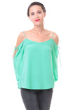 Cold Shoulder Tie Detail Blouse