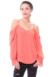 Cold Shoulder Tie Detail Blouse