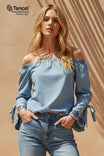 Embroidered Eyelet Tencel Blouse