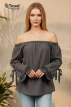 Embroidered Eyelet Tencel Blouse