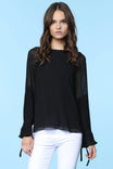 Pleated Bell Sleeve Blouse