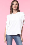Tie Front Ruffled Sleeve Blouse