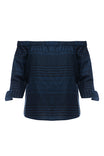 Off Shoulder Tie Sleeve Blouse