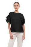 Double Ruffle Sleeve Blouse - TF