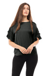 Double Ruffle Sleeve Blouse - TF