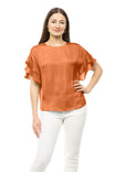 Double Ruffle Sleeve Blouse - TF