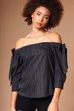 Cold Shoulder Tie Sleeve Blouse