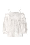 Cold Shoulder Puff Sleeve Blouse
