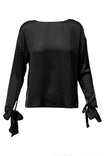 Long Sleeve Tie Cuff Blouse