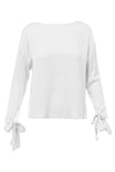Long Sleeve Tie Cuff Blouse