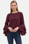 Ruffled Bell Sleeve Blouse