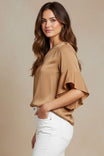 Bell Sleeve Round Neck Blouse