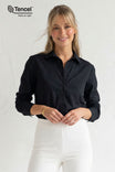 Long Sleeve Blouse With Half Hidden Placket