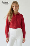 Long Sleeve Blouse With Half Hidden Placket
