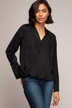 Surplice Twisted Detail Long Sleeve Blouse