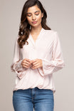 Surplice Twisted Detail Long Sleeve Blouse