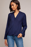 Surplice Twisted Detail Long Sleeve Blouse