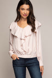 Ruffled V Neck