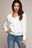 Ruffled V Neck