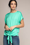 Short Sleeve Blouse With Tie Front Detail