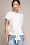 Short Sleeve Blouse With Tie Front Detail