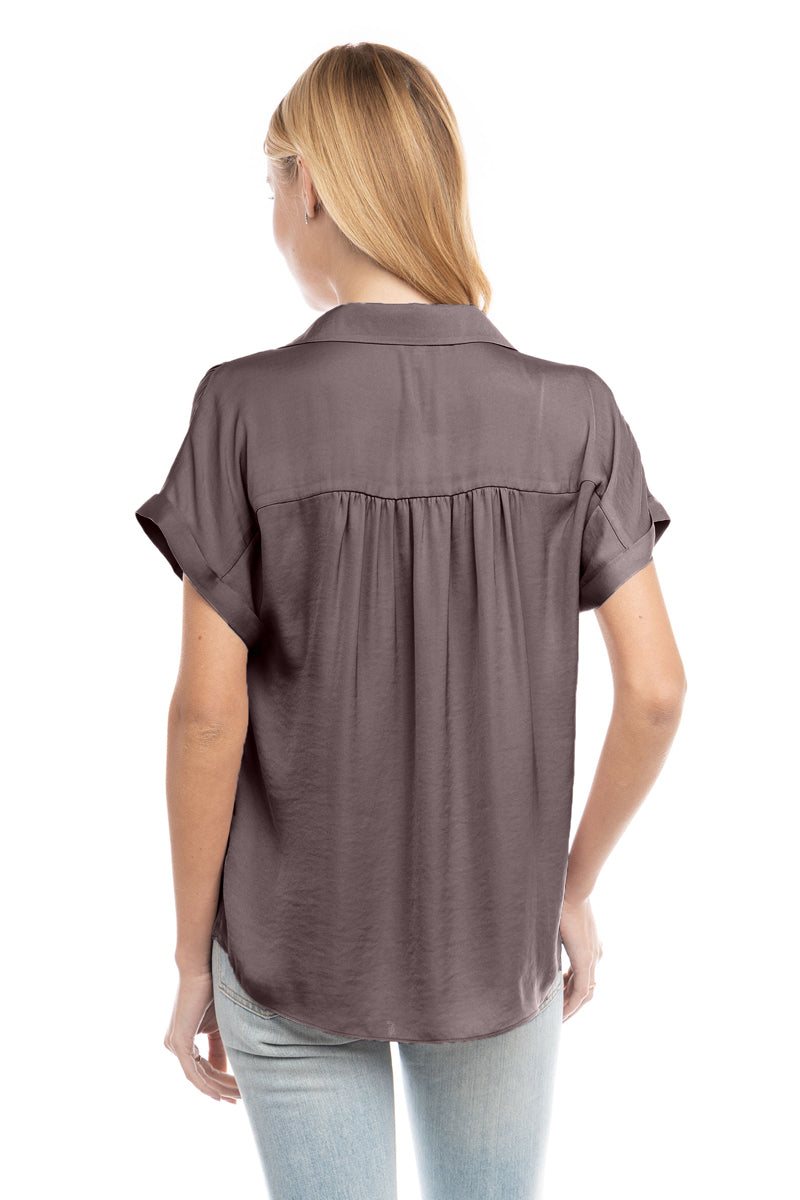 【新品】MANOF◼️DRAWSTRING SLEEVE SHORT BLOUSE SB113287_FOREST_FRONT_MEDIUM_b