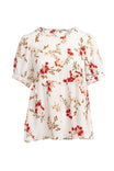 Floral Short Puff Sleeve Blouse