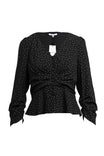 Long Puff Sleeve Button Down Blouse