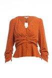 Long Puff Sleeve Button Down Blouse